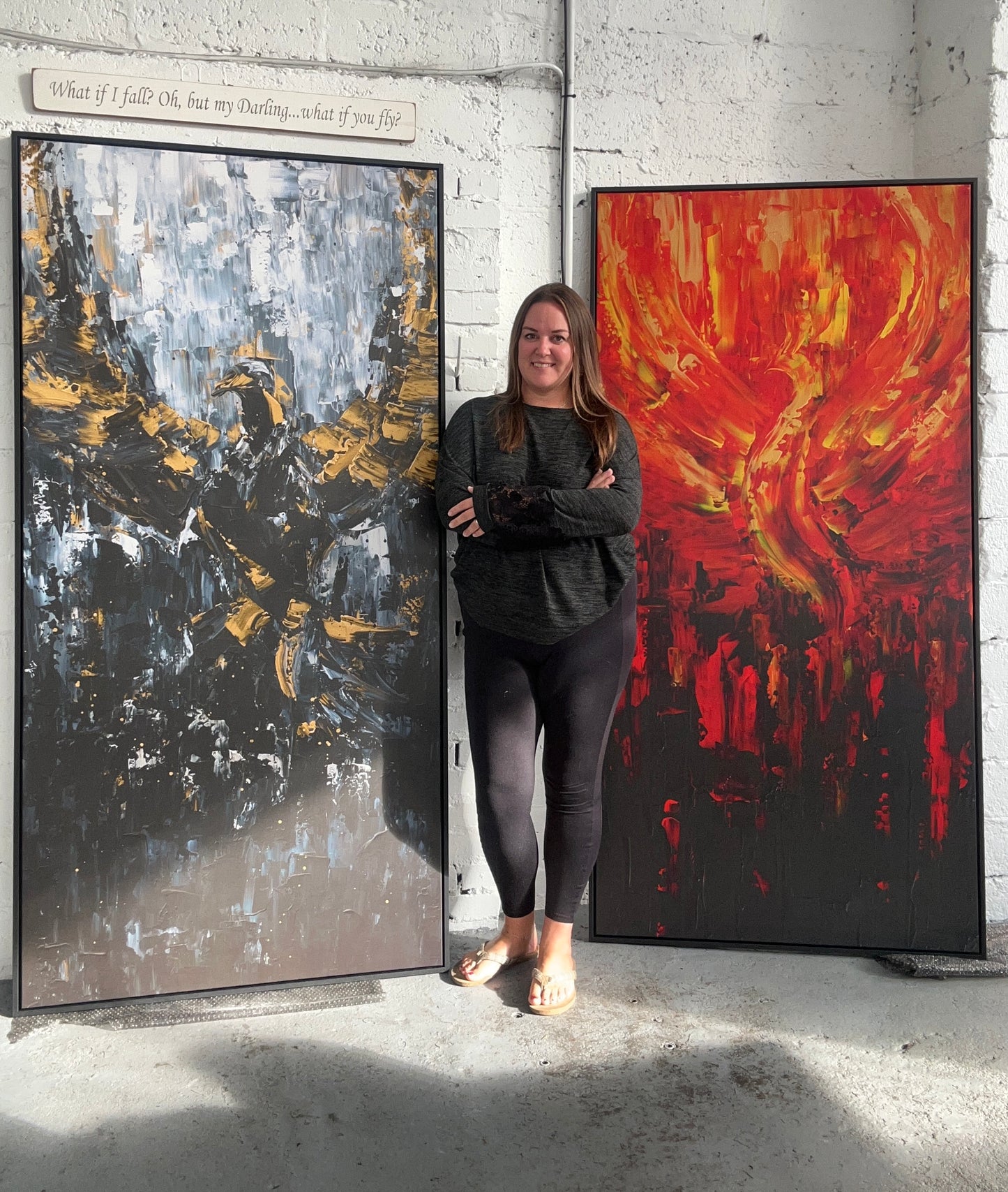 The Phoenix Rising & The Eagle - PAIR - Canvas Prints XL (78"x38")