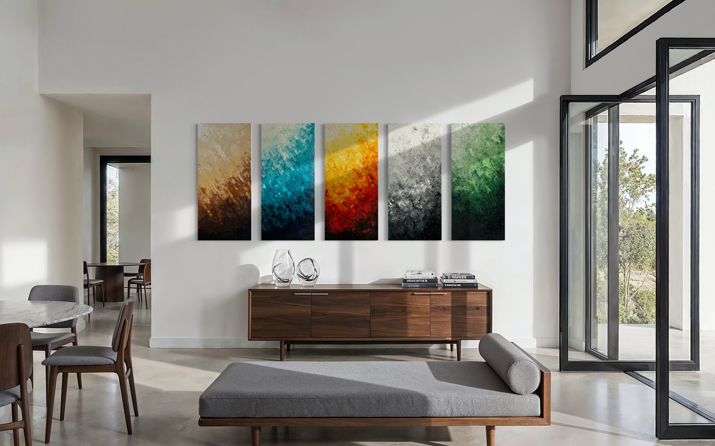The Five Elements Canvas Print (Set of 5) 43x19"
